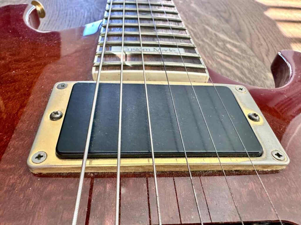 Overview of a neck humbucker on an Ibanez S540 guitar.