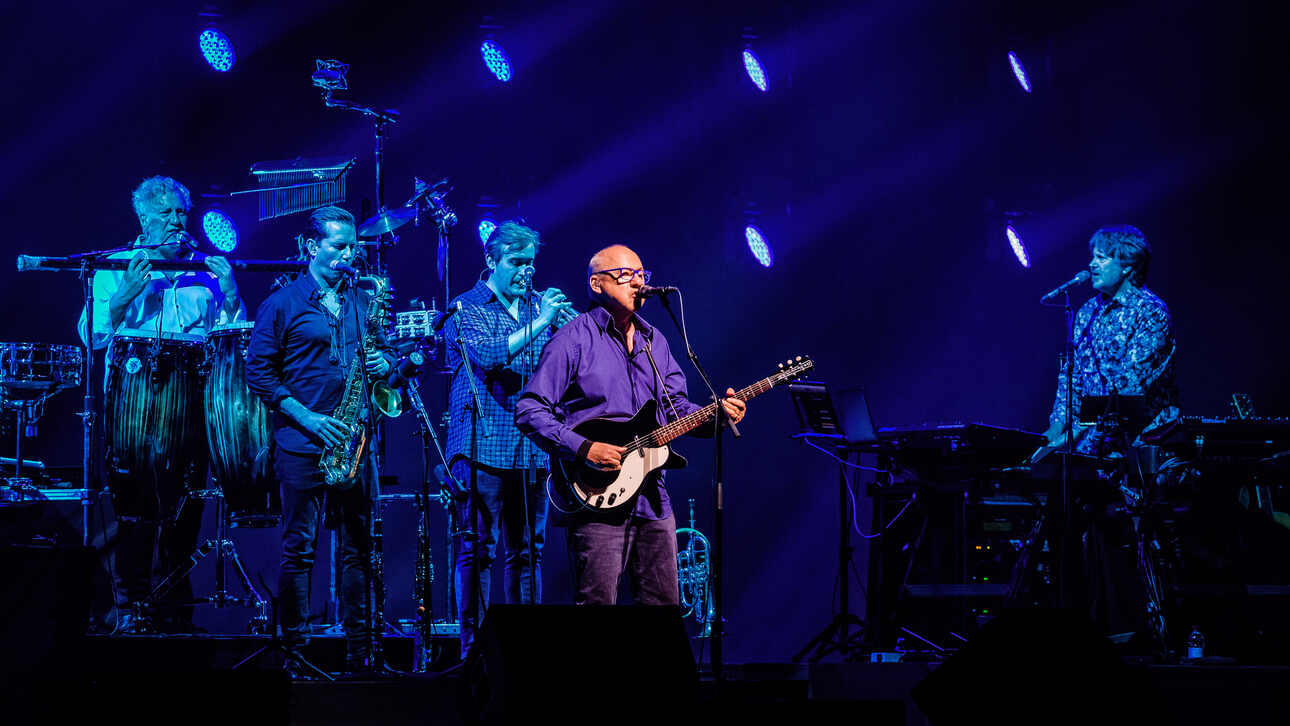Mark Knopfler performs live in the Ziggo Dome in Amsterdam in 2019.