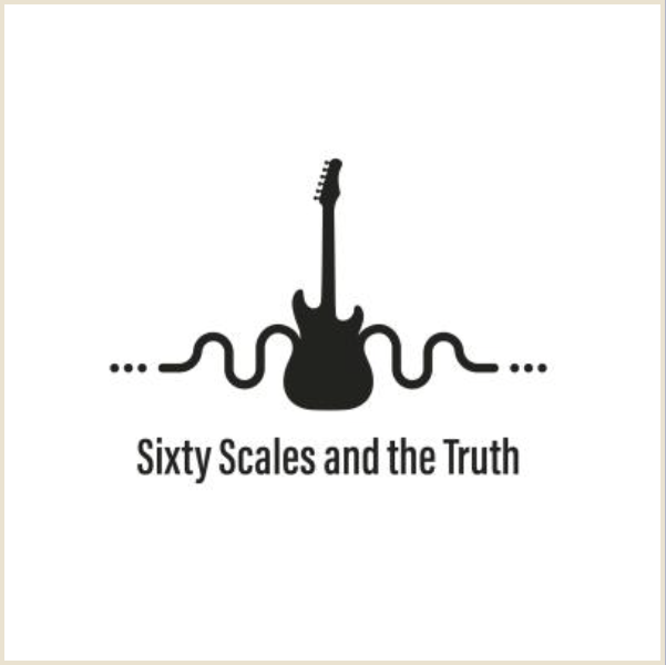 Logo of the Dutch guitarist podcast series 60 Scales and the Truth by Niels Guns.
